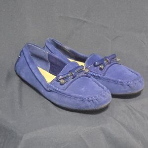 Isaac Mizrahi Blue Suede Loafers - Moccasins - Slip On Driving Shoes - Size 6